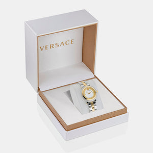 Greca Flourish Women Quartz White Dial Analog Stainless Steel Watch VE7F00423
