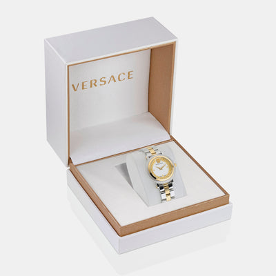 Greca Flourish Women Quartz White Dial Analog Stainless Steel Watch VE7F00423