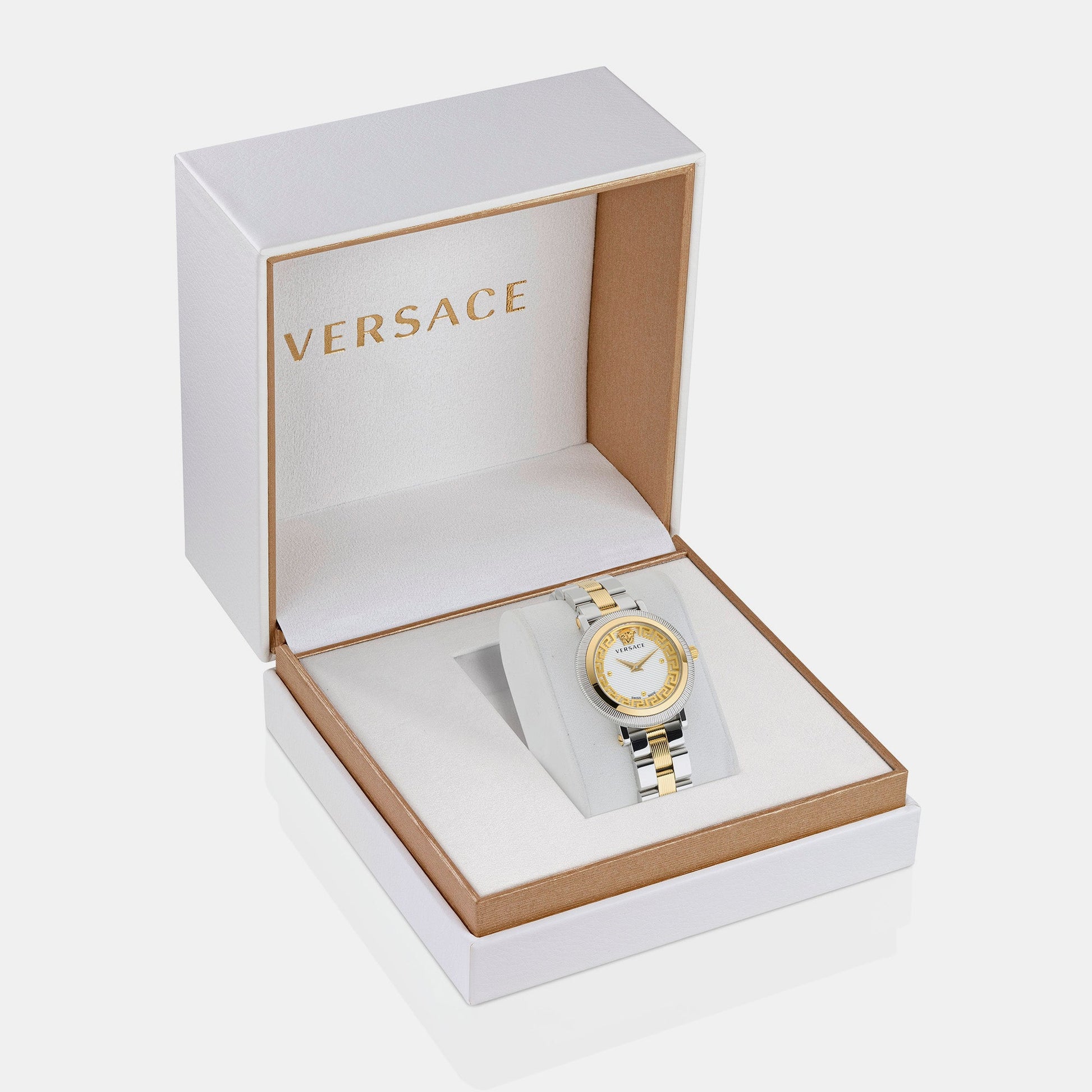 Greca Flourish Women Quartz White Dial Analog Stainless Steel Watch VE7F00423