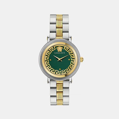 Greca Flourish Women Quartz Green Dial Analog Stainless Steel Watch VE7F00523