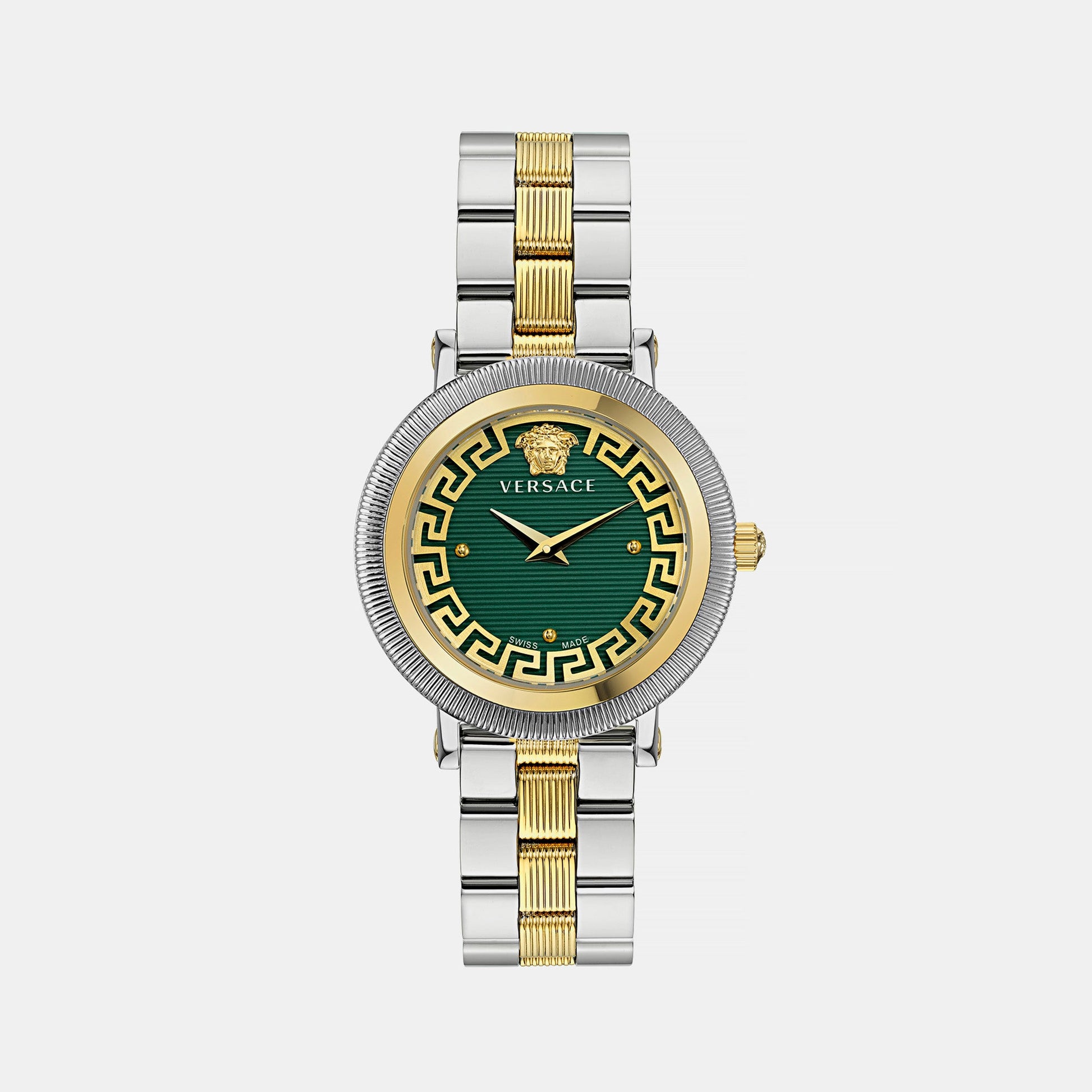 Greca Flourish Women Quartz Green Dial Analog Stainless Steel Watch VE7F00523