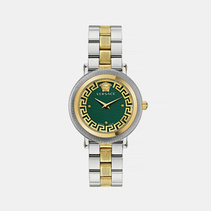 Greca Flourish Women Quartz Green Dial Analog Stainless Steel Watch VE7F00523