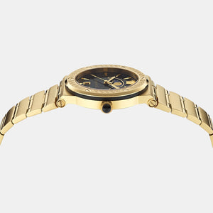 Greca Logo Moonphase Unisex Quartz Black Dial Analog Stainless Steel Watch VE7G00323