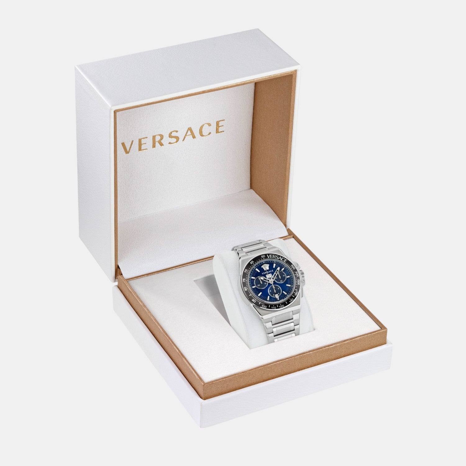 Greca Extreme Men Quartz Blue Dial Chronograph Stainless Steel Watch VE7H00423