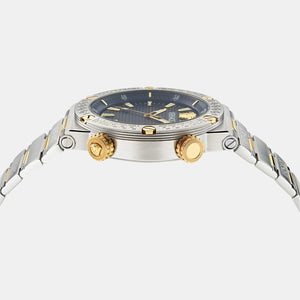 Greca Logo Diver Men Quartz Two Tone Dial Analog Stainless Steel Watch VE8G00424