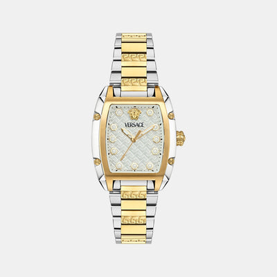 Dominus Women Quartz White Tonneau Dial Analog Stainless Steel Watch VE8K00424
