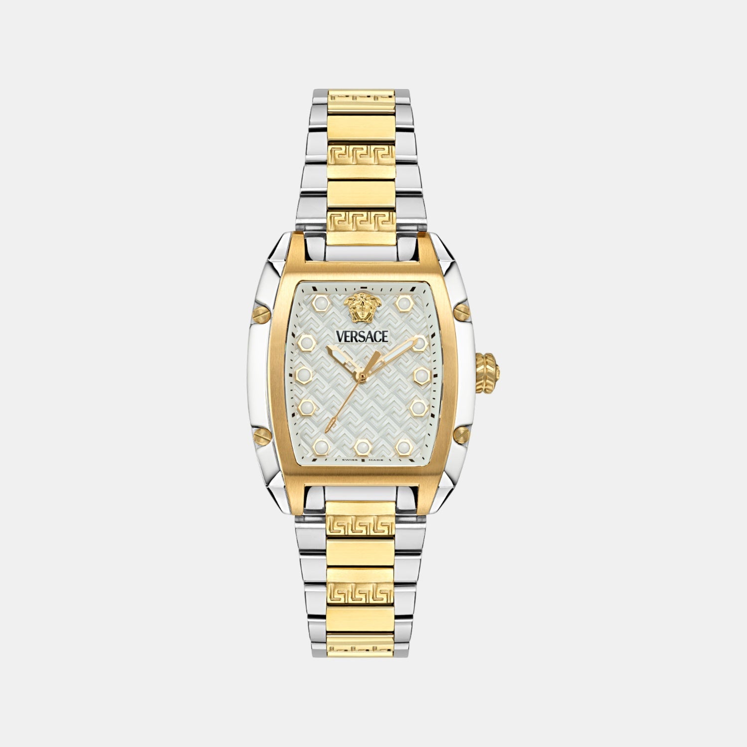 Dominus Women Quartz White Tonneau Dial Analog Stainless Steel Watch VE8K00424