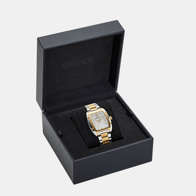 Dominus Women Quartz White Tonneau Dial Analog Stainless Steel Watch VE8K00424