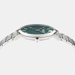 Greca Slim Men Quartz Green Dial Analog Stainless Steel Watch VE8Q00324