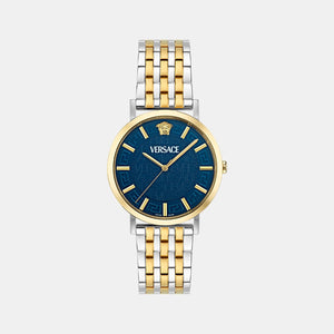 Greca Slim Men Quartz Blue Dial Analog Stainless Steel Watch VE8Q00424