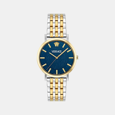 Greca Slim Men Quartz Blue Dial Analog Stainless Steel Watch VE8Q00424