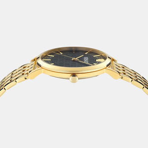 Greca Slim Men Quartz Black Dial Analog Stainless Steel Watch VE8Q00524