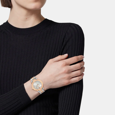 Greca Sphere Women Quartz Silver Dial Analog Stainless Steel Watch VE9C00624