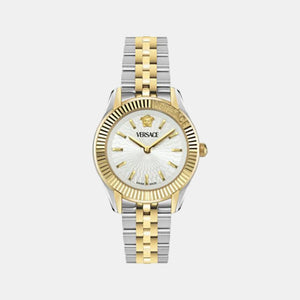 Greca Time Women Quartz Silver Dial Analog Stainless Steel Watch VE9CA0224