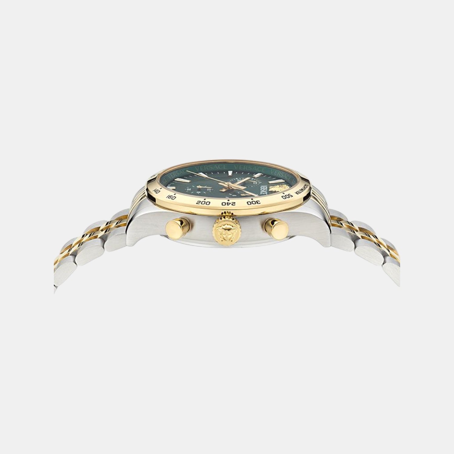 Helleny.CHR.Petite Men Quartz Green Dial Analog Stainless Steel Watch VECFA0224
