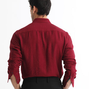 Rare Rabbit Men's Vagen Red Viscose Nylon Fabric Full Sleeves Checks Shirt