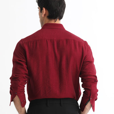 Rare Rabbit Men's Vagen Red Viscose Nylon Fabric Full Sleeves Checks Shirt