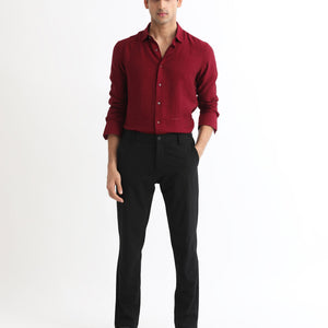 Rare Rabbit Men's Vagen Red Viscose Nylon Fabric Full Sleeves Checks Shirt