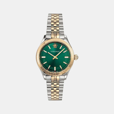 Hellenyium Women Quartz Green Dial Analog Stainless Steel Watch VEHU00420