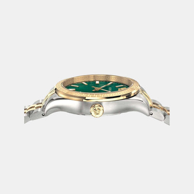Hellenyium Women Quartz Green Dial Analog Stainless Steel Watch VEHU00420