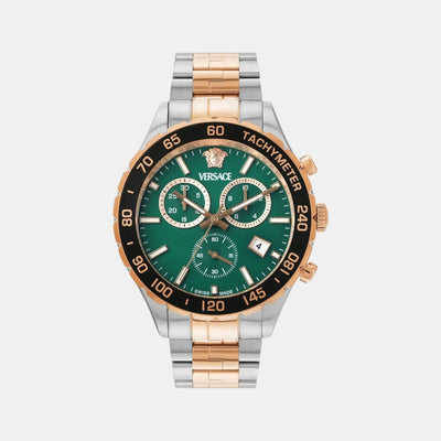 Hellen Men Quartz Green Dial Chronograph Stainless Steel Watch VEPCA0424