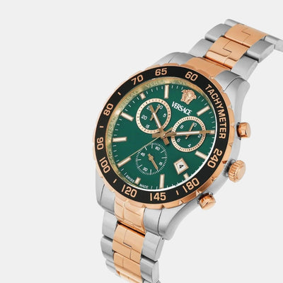 Hellen Men Quartz Green Dial Chronograph Stainless Steel Watch VEPCA0424