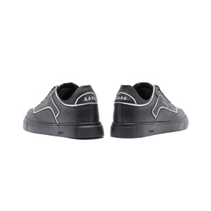 Rare Rabbit Men Veron Black Genuine Leather Dual Tone Low-Top Lace-Up Shoes