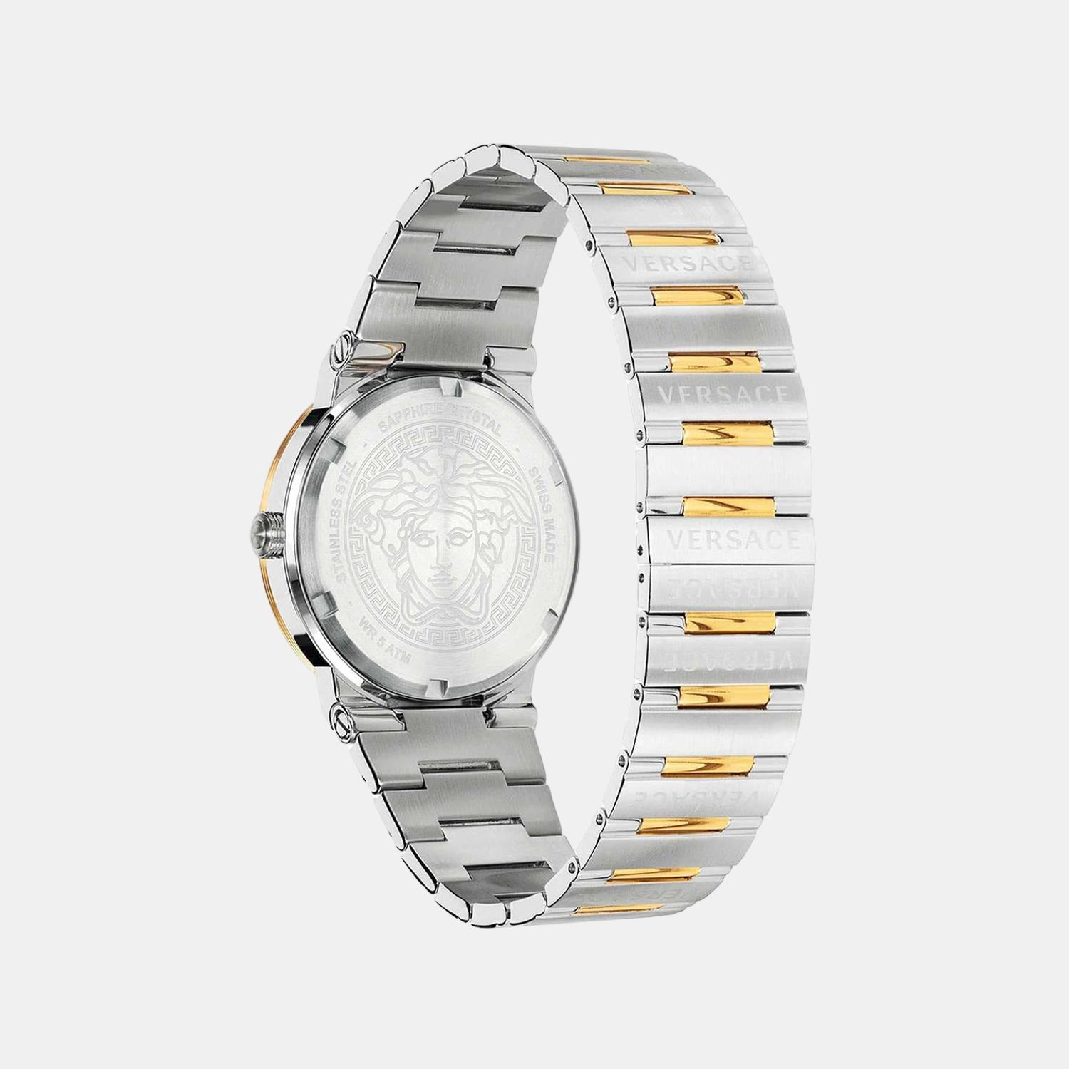 Greca Logo-VI Men Quartz Green Dial Analog Stainless Steel Watch VEVI00420