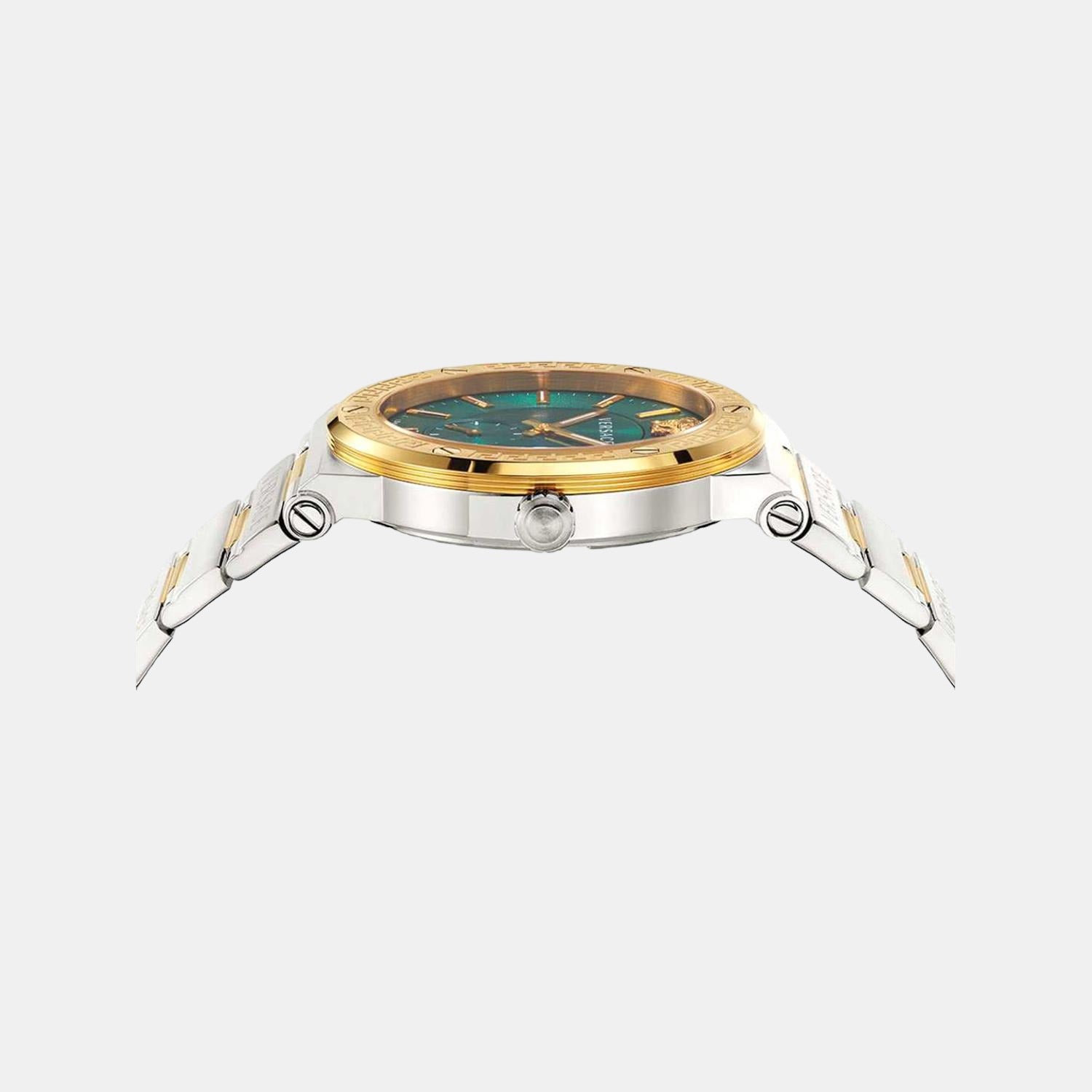 Greca Logo-VI Men Quartz Green Dial Analog Stainless Steel Watch VEVI00420