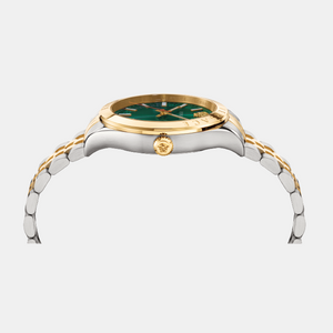Hellenyium-VK Men Quartz Green Dial Analog Stainless Steel Watch VEVK00620