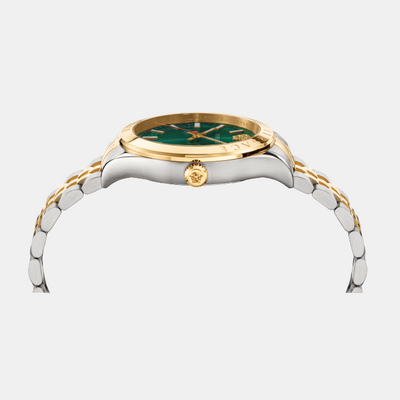 Hellenyium-VK Men Quartz Green Dial Analog Stainless Steel Watch VEVK00620