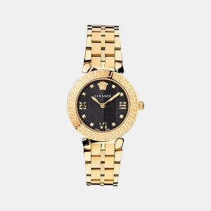 Greca Icon Women Quartz Black Dial Analog Stainless Steel Watch VEZ600521