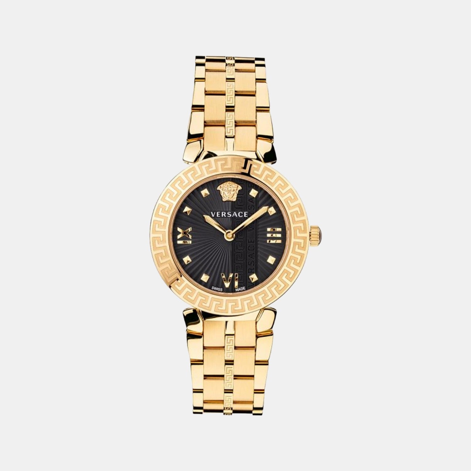 Greca Icon Women Quartz Black Dial Analog Stainless Steel Watch VEZ600521