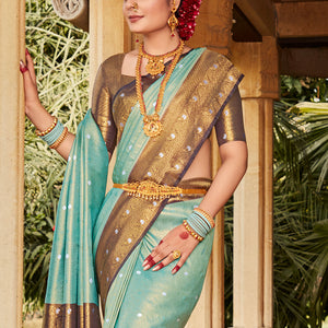 Sky Blue Kanjivaram Saree