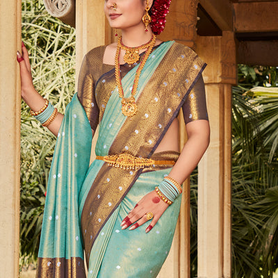Sky Blue Kanjivaram Saree
