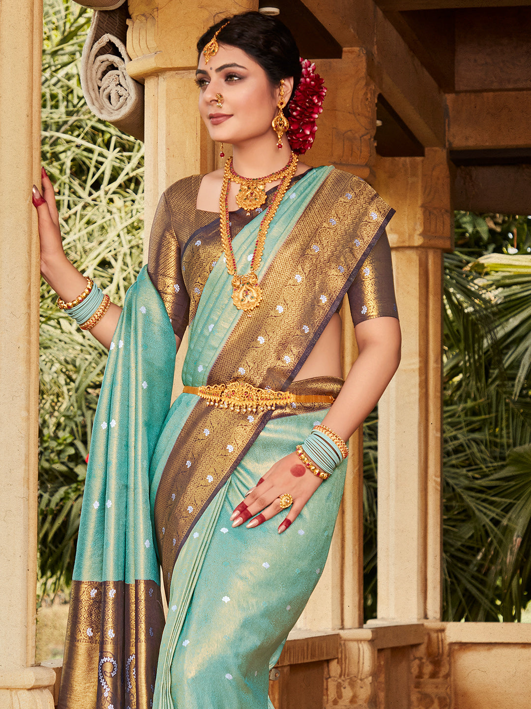 Sky Blue Kanjivaram Saree