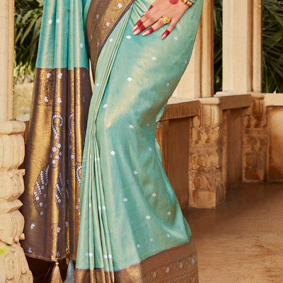 Sky Blue Kanjivaram Saree