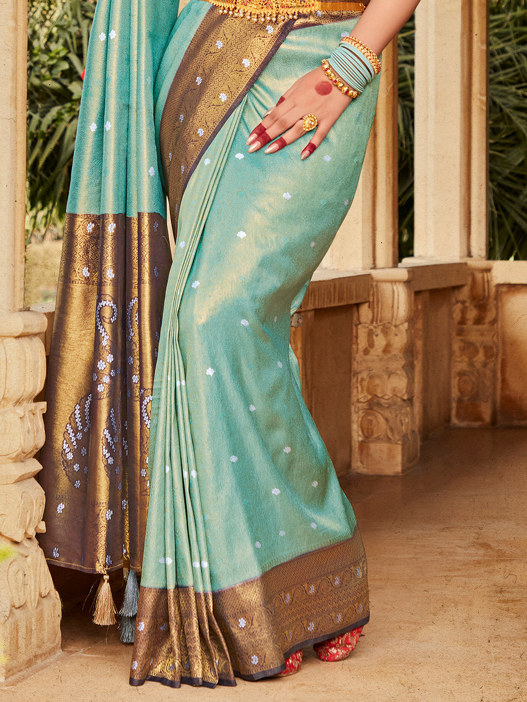 Sky Blue Kanjivaram Saree