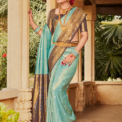 Sky Blue Kanjivaram Saree