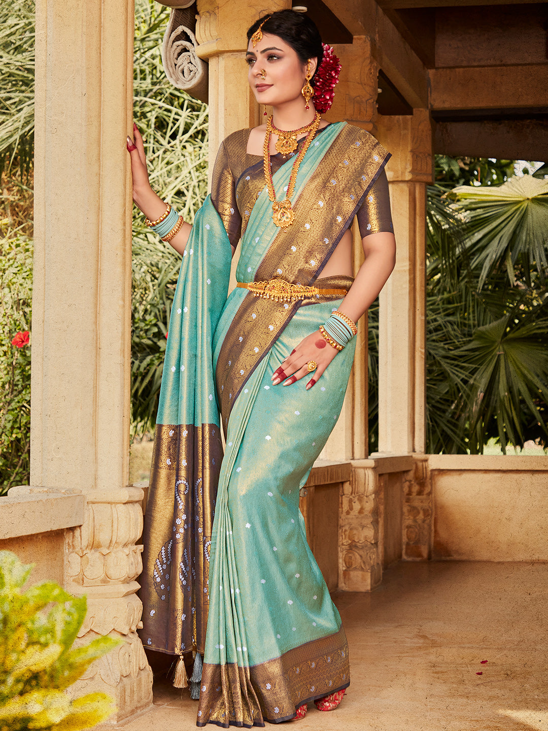 Sky Blue Kanjivaram Saree