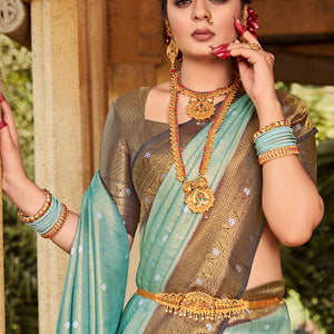 Sky Blue Kanjivaram Saree