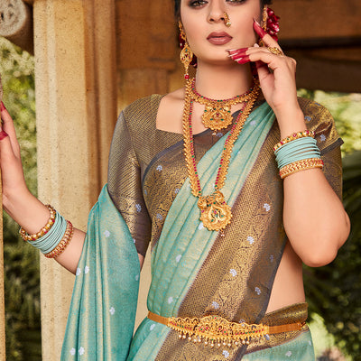 Sky Blue Kanjivaram Saree