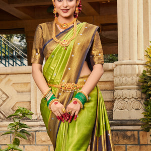 Green And Blue Kanjivaram Saree