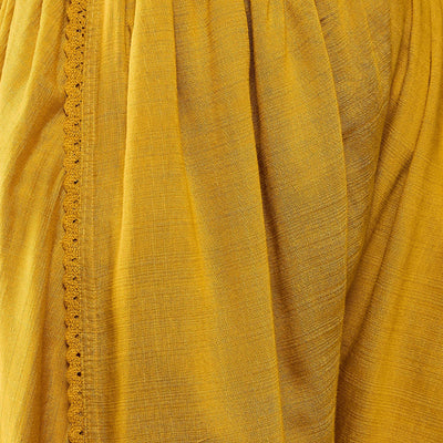 Mustard Viscose Rayon Solid Embroidered Straight Dhoti Pant Kurta Set VKSET1524
