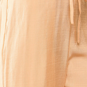 Peach Viscose Rayon Solid Embroidered Straight Trouser Kurta Set VKSET1525