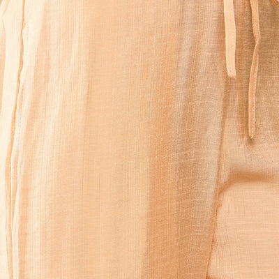 Peach Viscose Rayon Solid Embroidered Straight Trouser Kurta Set VKSET1525