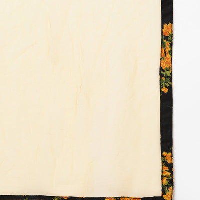 Black Rayon Blend Floral Straight Kurta Pant With Dupatta VKSKD1731