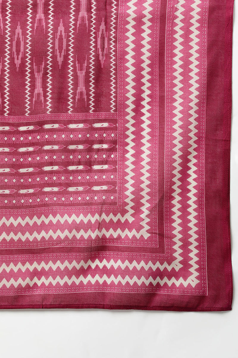 Rayon Blend Tyrian Maroon Straight Kurta Pant With Dupatta VKSKD1811