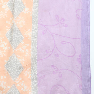 Lavender Cotton Floral Straight Suit Set VKSKD1881