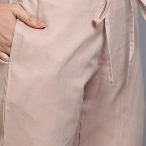 Cotton Taupe Printed Straight Kurta Pant With Dupatta VKSKD1920